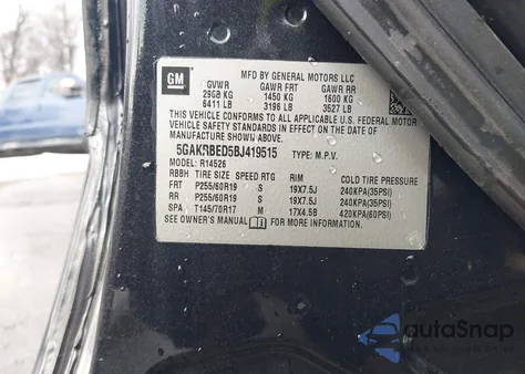 2011 Buick Enclave z USA, uszkodzony, nr VIN 5G5GAKRBED5BJ4195